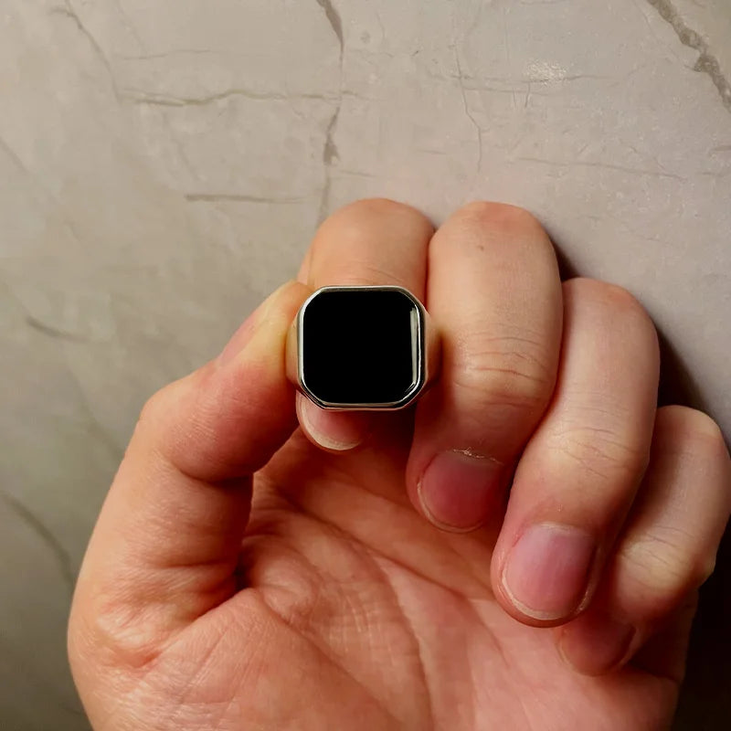 Lucentelli Onyx vierkante ring