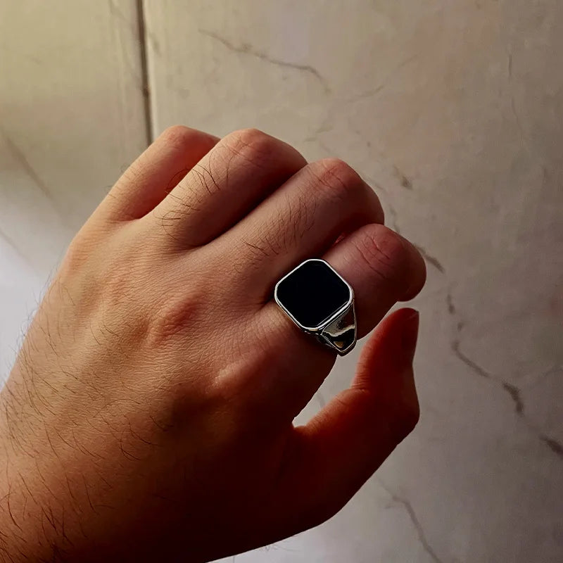 Lucentelli Onyx vierkante ring