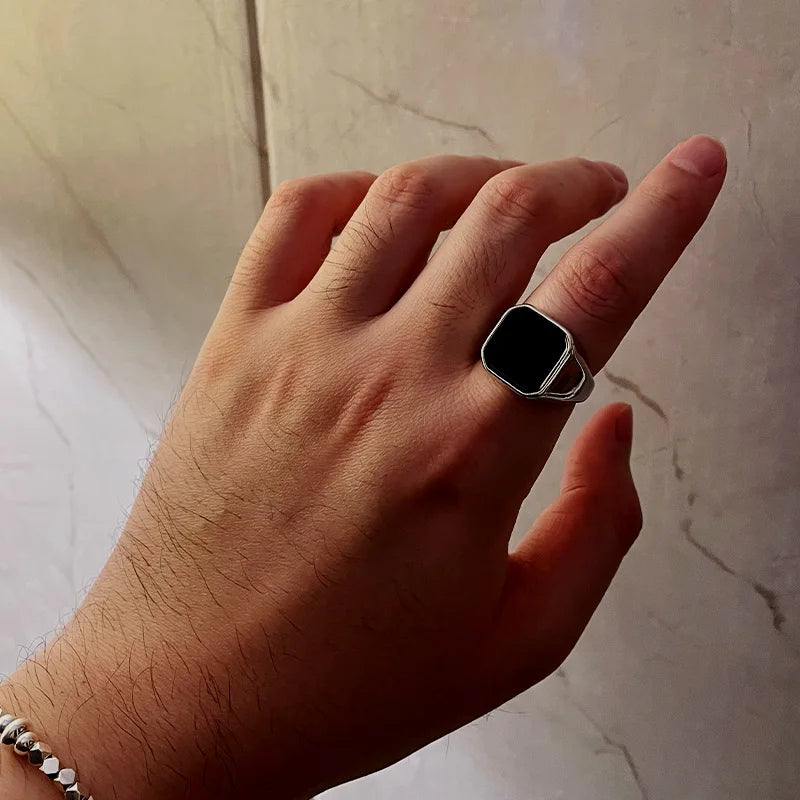 Lucentelli Onyx vierkante ring