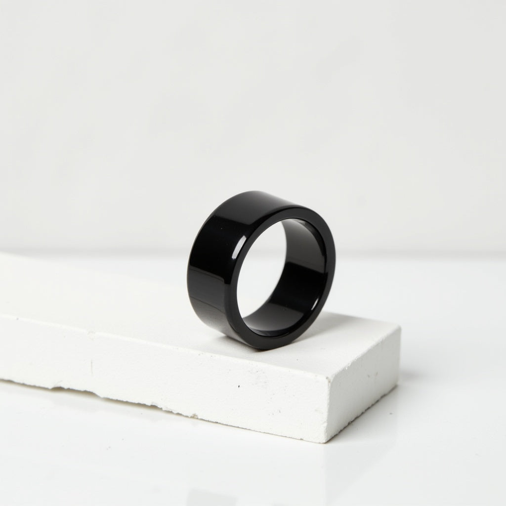 Lucentelli Black Brushed Ceramic Ring