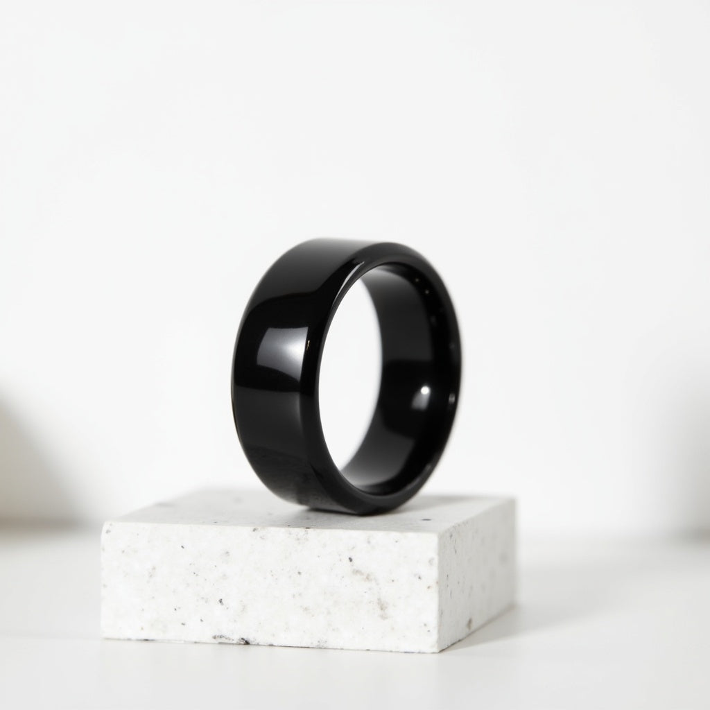 Lucentelli Black Brushed Ceramic Ring